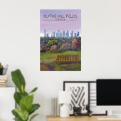 Blythe Hill Fields London Park Reisposter Poster (Thuiskantoor)