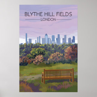 Blythe Hill Fields London Park Travel Poster