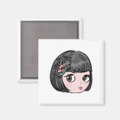 Blythe pop, schattige en kawaii illustratie magneet (Voorkant / Achterkant)