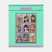 blythe poppen foto's fleece deken (Voorkant)
