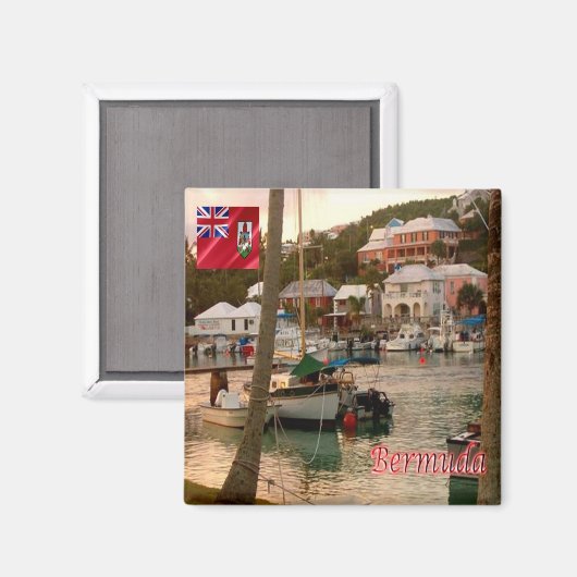 BM007 BERMUDA, Flatts Village, America, Fridge Magneet (Voorkant / Achterkant)