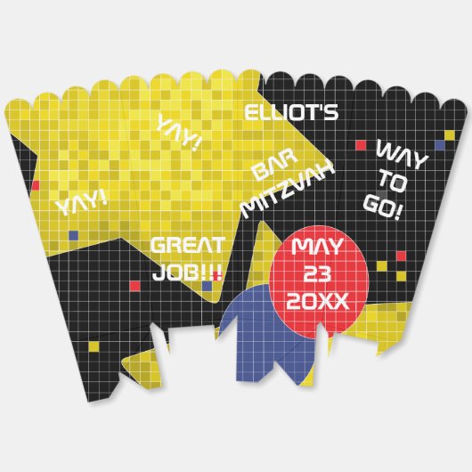 BM Bar Bat Mitswa GAME ON Bedankdoosjes (Ongevouwen)