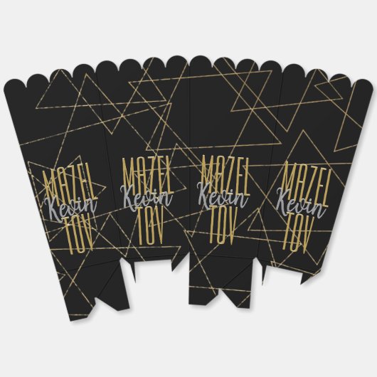 BM Bar Bat Mitswa Gold Stars Bedankdoosjes (Ongevouwen)