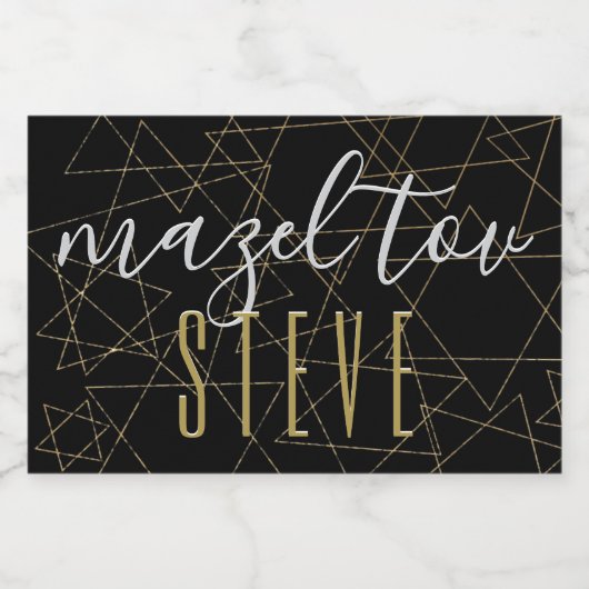 BM Bar Bat Mitswa Gold Stars Mini Wijnlabels Sparkling Wijnetiket (Enkel label)