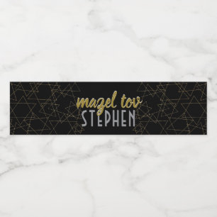 BM Bar Bat Mitswa Gold Stars Waterfles Etiket