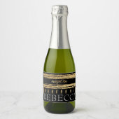 BM Bar Bat Mitswa Gold Tallit Mini Sparkling Wijnetiket (Voorkant)