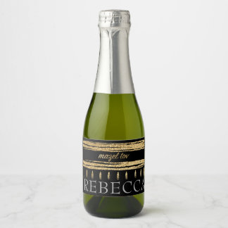 BM Bar Bat Mitswa Gold Tallit Mini Sparkling Wijnetiket