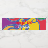 BM Bar Bat Mitswa Kleurenwervelingen Waterfles Etiket (Enkel label)