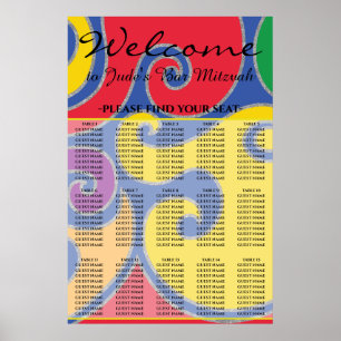 BM Bar & Bat Mitswa Kleurrijke wervelingen Zithoek Poster