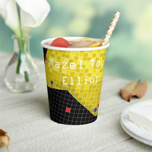 BM Bar Bat Mitswa Paper Cup Game On Papieren Bekers (Insitu)