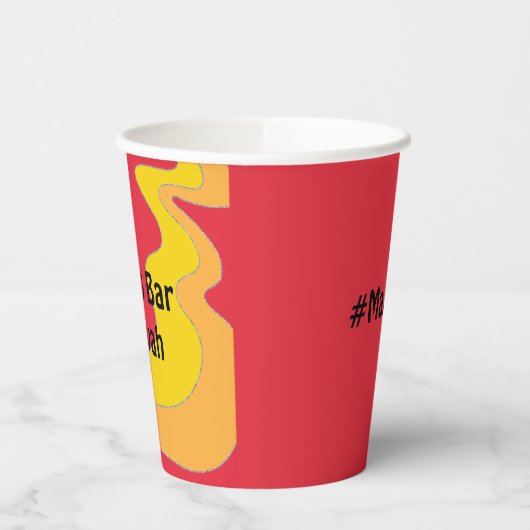 BM Bar Bat Mitswa Paper Cup Hippie Waves Papieren Bekers (Links)
