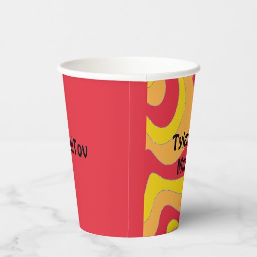 BM Bar Bat Mitswa Paper Cup Hippie Waves Papieren Bekers