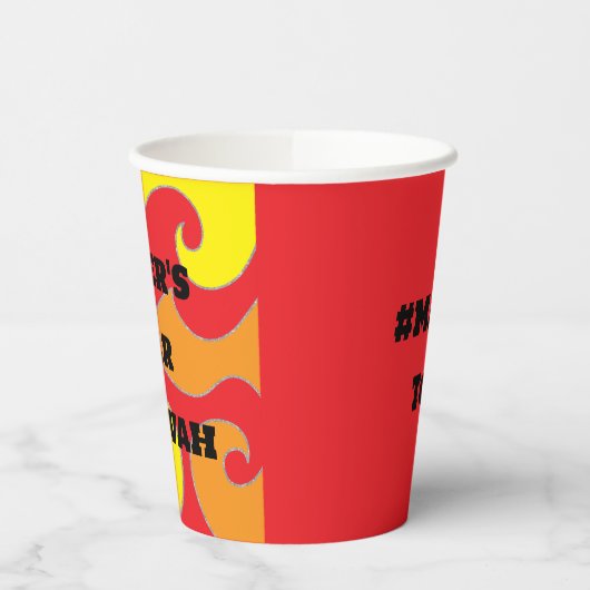 BM Bar Bat Mitswa Paper Cup Hippie wervelingen Papieren Bekers (Links)
