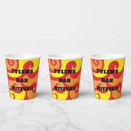BM Bar Bat Mitswa Paper Cup Hippie wervelingen Papieren Bekers