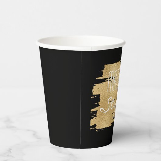 BM Bar Bat Mitswa Papieren Beker Elegant Goud (Rechts)