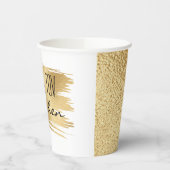 BM Bar Bat Mitswa Papieren Beker Goud en Zwart (Links)