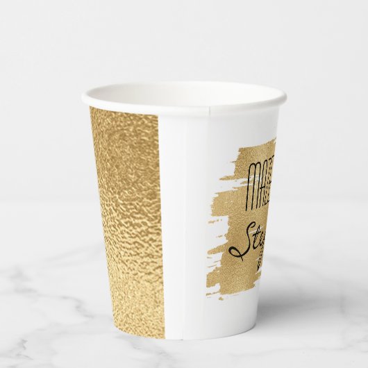 BM Bar Bat Mitswa Papieren Beker Goud en Zwart (Rechts)