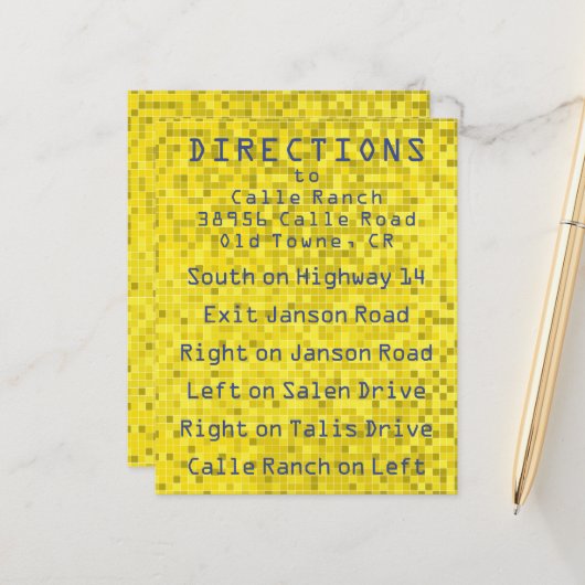 BM Bar Bat Mitswa Spel op Richting Kaart (Voorkant / Achterkant in situ)