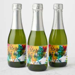 BM Bar Bat Mitswa Splash van kleur Sparkling Wijnetiket
