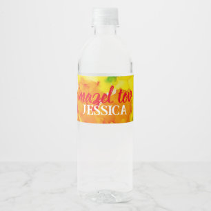 BM Bar Bat Mitswa Splash van kleur Waterfles Etiket