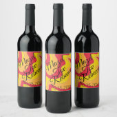 BM Bar Bat Mitswa Wijnfles Label Hippie Thema Wijn Etiket (Flessen)