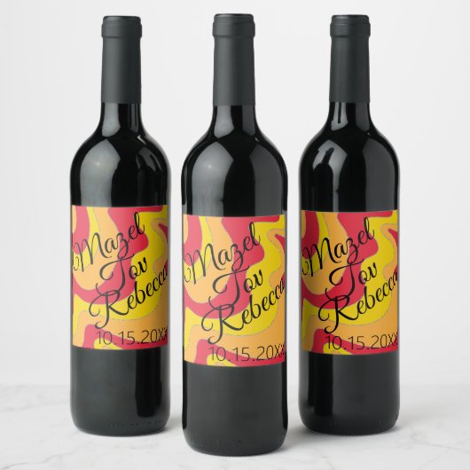 BM Bar Bat Mitswa Wijnfles Label Hippie Thema Wijn Etiket (Flessen)