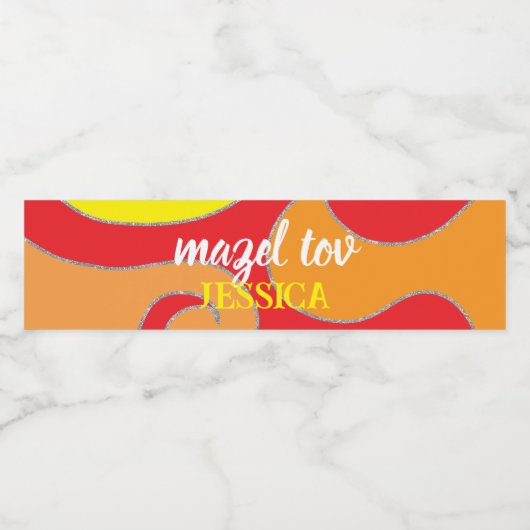 BM Bar Bat Mitswirls Waterfles Etiket (Enkel label)