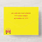 BM Bar Bat Mitzvah Alles in een Uitnodigen Glitter All In One Uitnodiging (Achterkant)