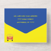 BM Bar Bat Mitzvah Alles in één uitnodiging Bloeme (Achterkant)