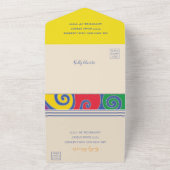 BM Bar Bat Mitzvah Alles in één uitnodiging Swirls (Buitenkant)