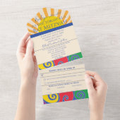 BM Bar Bat Mitzvah Alles in één uitnodiging Swirls (Afscheurbaar)