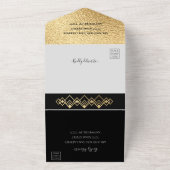 BM Bar Bat Mitzvah Art Deco All In One Uitnodiging (Buitenkant)