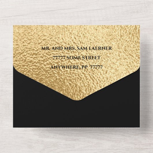 BM Bar Bat Mitzvah Art Deco All In One Uitnodiging (Achterkant)