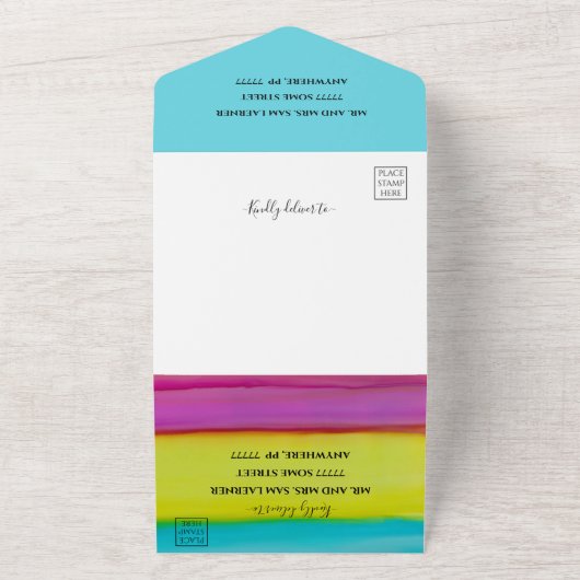 BM Bar Bat Mitzvah Confetti Tallit All In One Uitnodiging (Buitenkant)