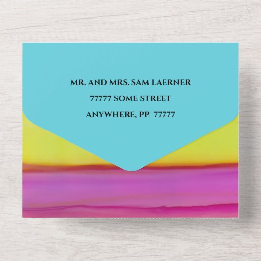 BM Bar Bat Mitzvah Confetti Tallit All In One Uitnodiging (Achterkant)