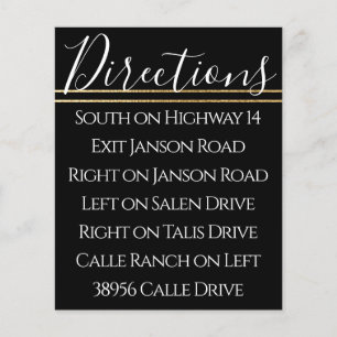 BM Bar Bat Mitzvah Elegant Gold Direction Kaart