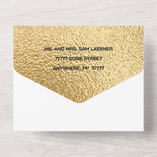 BM Bar Bat Mitzvah Elegant Gold Stars All In One Uitnodiging (Achterkant)