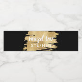 BM Bar Bat Mitzvah Elegant Goud Waterfles Etiket (Enkel label)