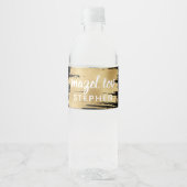 BM Bar Bat Mitzvah Elegant Goud Waterfles Etiket (Voorkant)