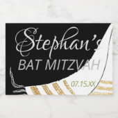 BM Bar Bat Mitzvah Elegant Tallit Mini Sparkling Wijnetiket (Enkel label)