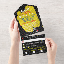 BM Bar Bat Mitzvah Game On All In One Uitnodiging