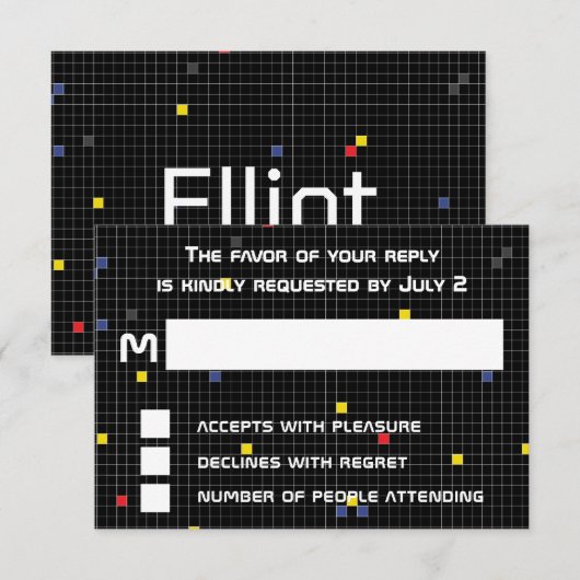 BM Bar Bat Mitzvah Game On RSVP Kaartje (Voorkant / Achterkant)