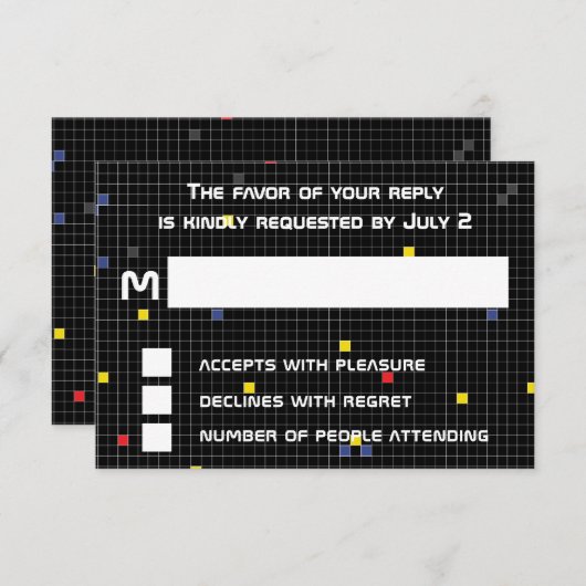 BM Bar Bat Mitzvah Game On RSVP Kaartje (Voorkant / Achterkant)