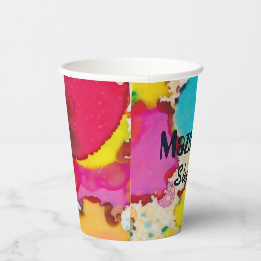 BM Bar Bat Mitzvah Papieren Beker Confetti (Rechts)