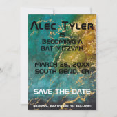 BM Bar Bat Mitzvah Ruimte Opslaan De Datum Save The Date (Voorkant)