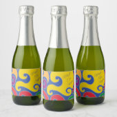 BM Bar/Bat Mitzvah Swirls Mini Sparkling Wijnetiket (Flessen)