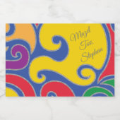 BM Bar/Bat Mitzvah Swirls Mini Sparkling Wijnetiket (Enkel label)