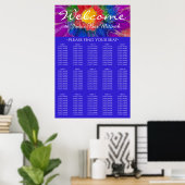 BM Bar & Bat Mitzvah Zilver Bloemen Zitting Grafie Poster (Thuiskantoor)