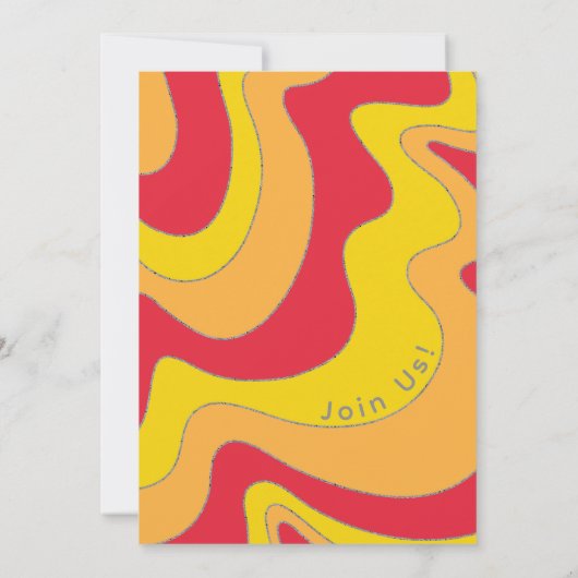 BM Bar Bat Mitzvah Zilverachtige golven Save The Date (Achterkant)