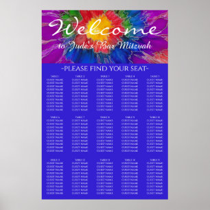 BM Bar & Bat Mitzvah Zilveren Bloemstuk Stoelenpla Poster